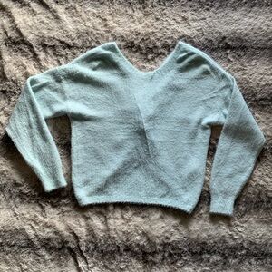 Juniors Hollister Reversible Knot Light Blue Sweater